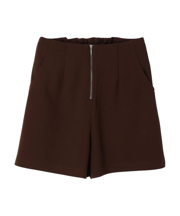 earth music&ecology フロントジップショートパンツ Chocolat
