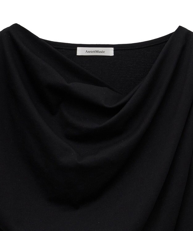 Green Parks ドレープオフショルフレンチ袖Ｔシャツ Black