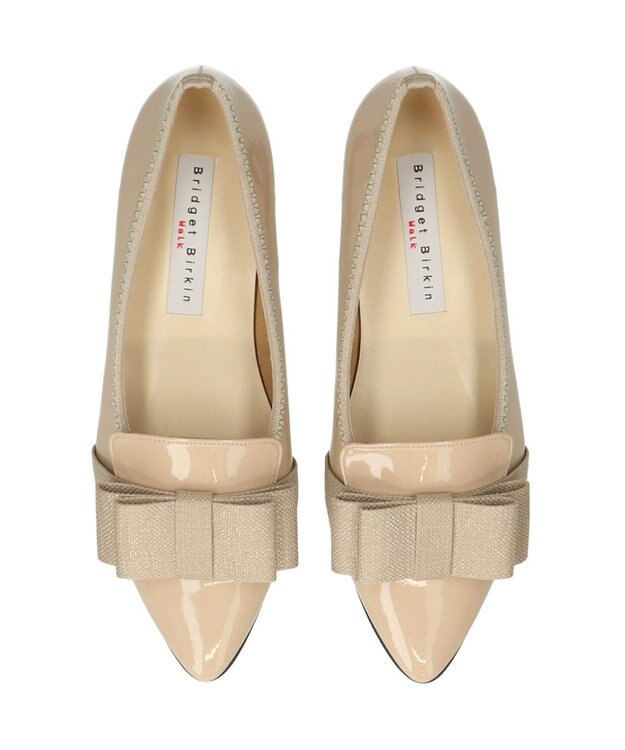 Bridget Birkin ＜2E＞【Bridget Birkin Walk】グログランリボンオペラパンプス ベージュエナメル