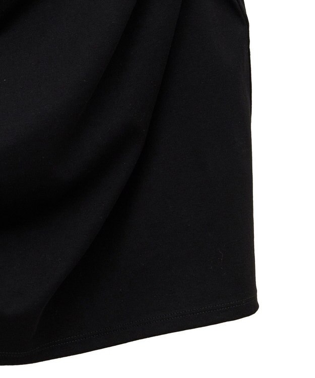 Green Parks ドレープオフショルフレンチ袖Ｔシャツ Black