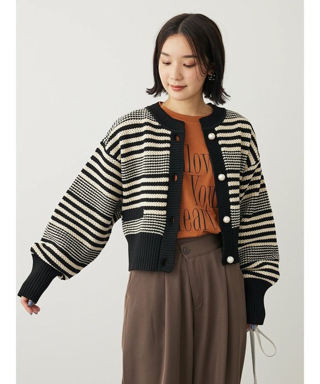 Green Parks ・Ｐｅｔｉｔ　Ｆｌｅｕｒ　ロゴｐｔフレアスリーブロンＴ Brown