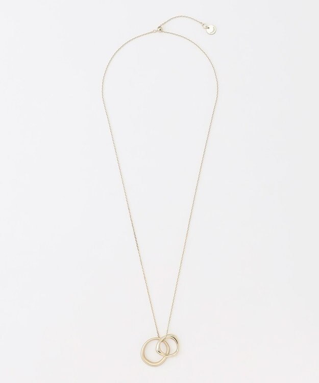 J.PRESS LADIES メタルコンビ ダブルリング ネックレス ウスゴールド系