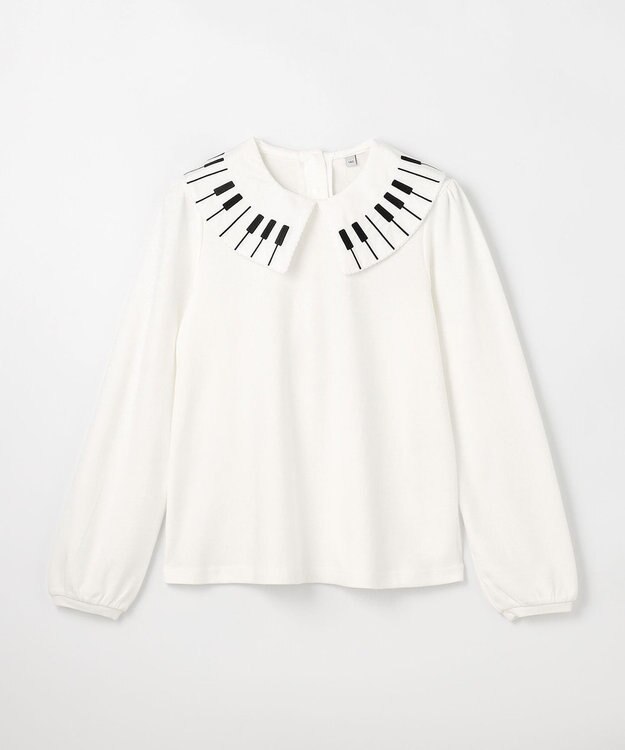 ANY KIDS 音符＆鍵盤デザインブラウス エクリュ×鍵盤