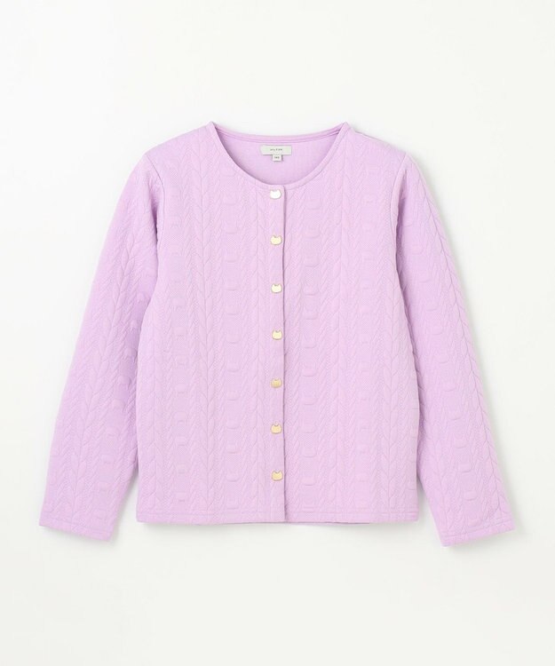ANY KIDS ふくれジャガードカーディガン ラベンダー