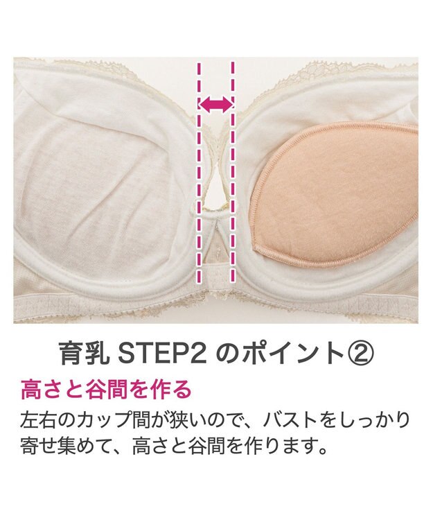BRADELIS New York 【BRADELIS New York/ 育乳補整ブラ・STEP2 寄せる】ローズステップ2ブラ24A1  谷間を作ってキープする補正ブラ アイボリー