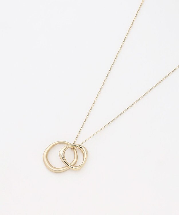 J.PRESS LADIES メタルコンビ ダブルリング ネックレス ウスゴールド系
