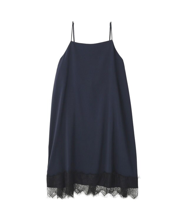 YECCA VECCA レースサテンキャミチュニック Navy