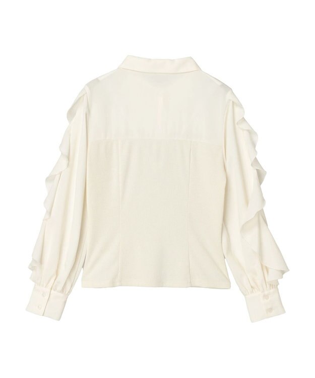 earth music&ecology ドッキングフリルシャツ見えプルオーバー Ivory