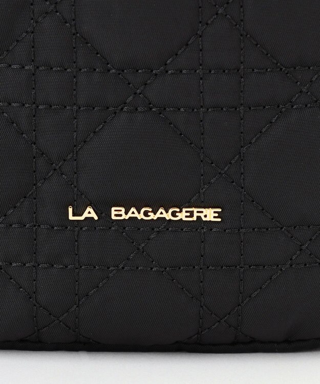 LA BAGAGERIE グリッドキルティングミニショルダー ブラック