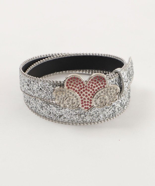 WEGO Lエンジェルバックルラメベルト シルバー