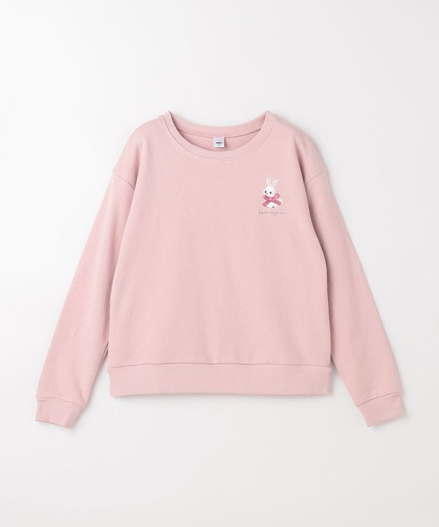 ANY KIDS アニマル バックプリントトレーナー ピンク×ウサギ