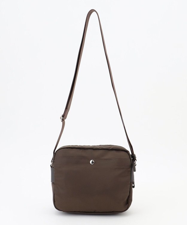 Y'SACCS ナイロン×牛革コンビシリーズ　横型ショルダーバッグ　SSサイズ チョコ