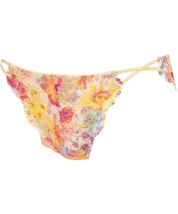 WACOAL Tバック ショーツ 【重力に負けないバストケアBra】 はきこみ丈あさめ BRA184とペア バックのかぶり広め レディース PRA484 /ワコール イエロー