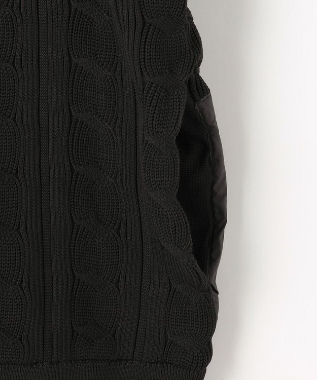 23区GOLF 【MEN】ケーブルジップアップカーディガン　防風裏地付き ブラック系