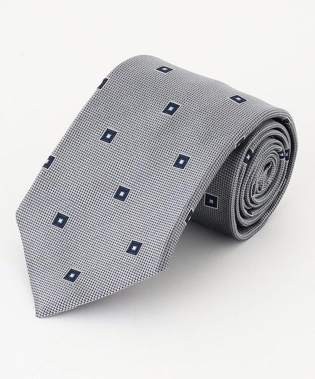 J.PRESS MEN 【FRESHERS COLLECTION】ブロック小紋ネクタイ グレー系7