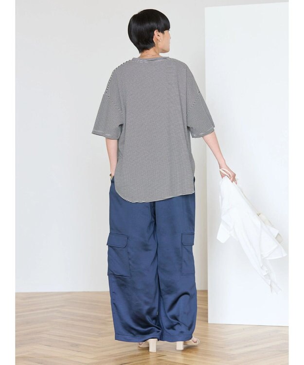 AMERICAN HOLIC 接触冷感裾ラウンドカットプルオーバー Border Black