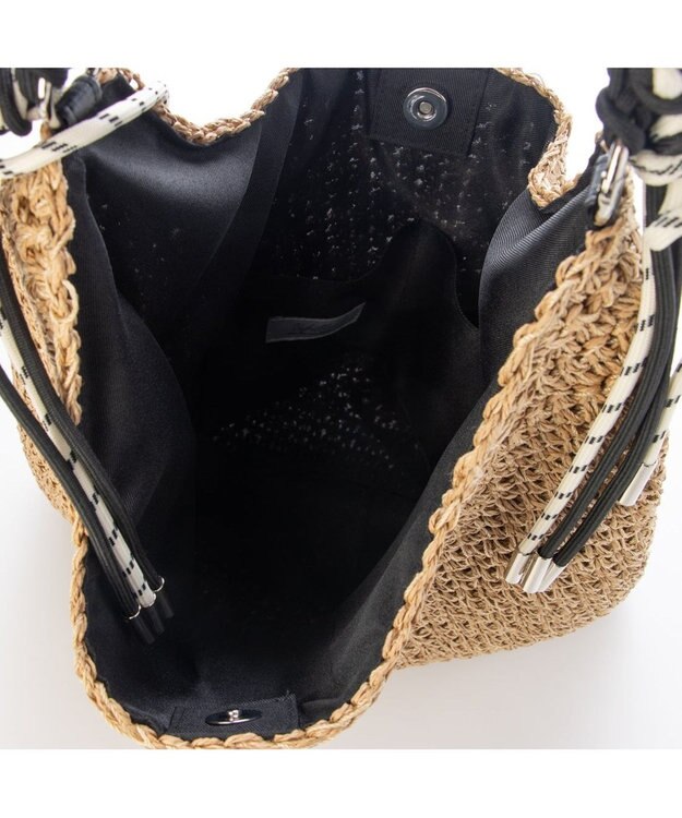 UNBILLION カシュカシュ cachecache / パラコードハンドルクロッシェトート カゴバッグ キャメル