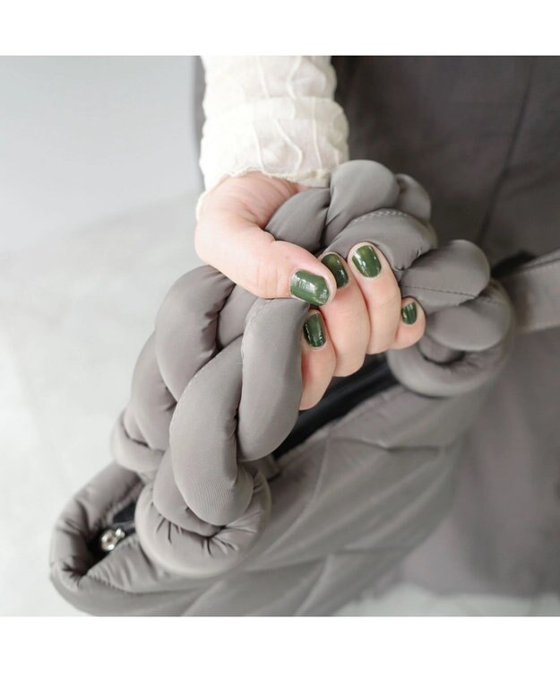 PELLE BORSA キルティング ミドルトートバッグ Puffy パフィ 5822 グレー