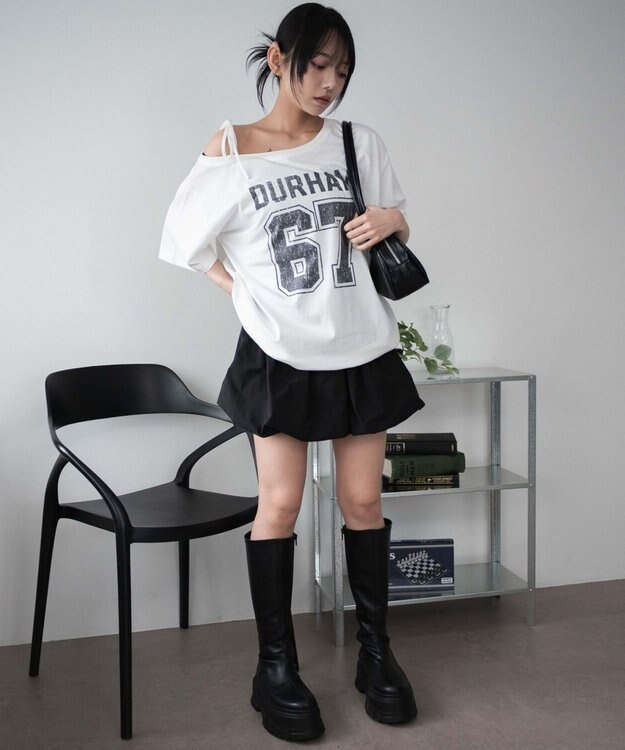 WEGO ２WAYグラフィックワンショルBIGT ホワイト