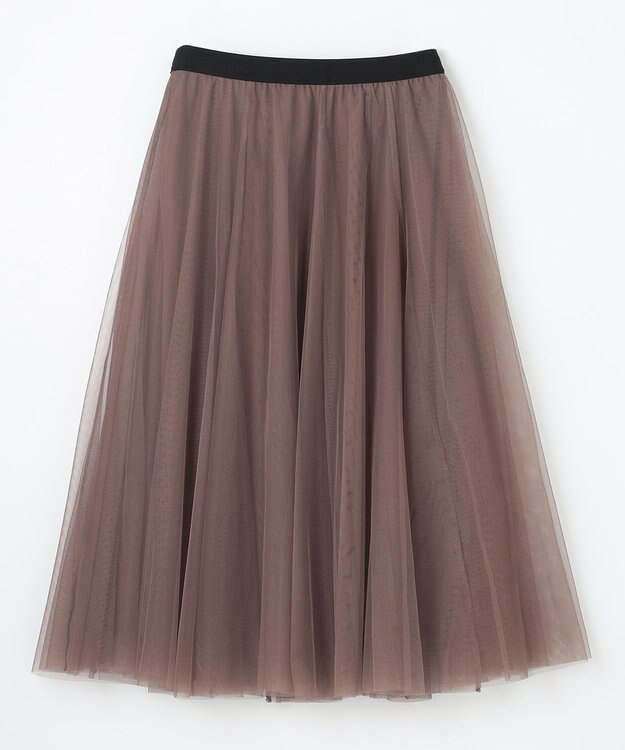 ANY 【ウエストゴム】チュールフレアースカート モカ