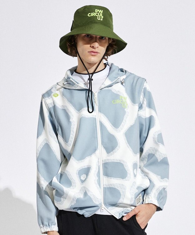 PW CIRCULUS 【袖2WAY】【MEN】プリント デタッチャブル アノラック ライトグレー系5