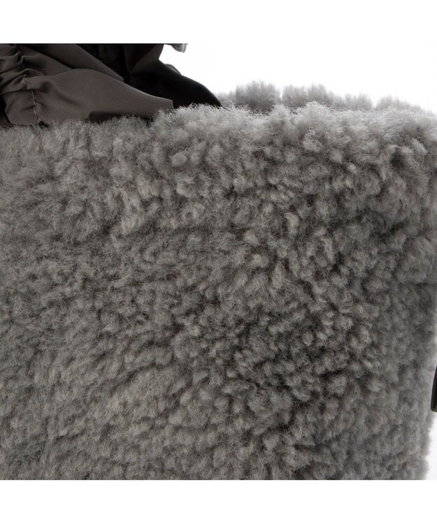 UNBILLION カシュカシュ cachecache / フリルハンドルボアトート ライトグレー