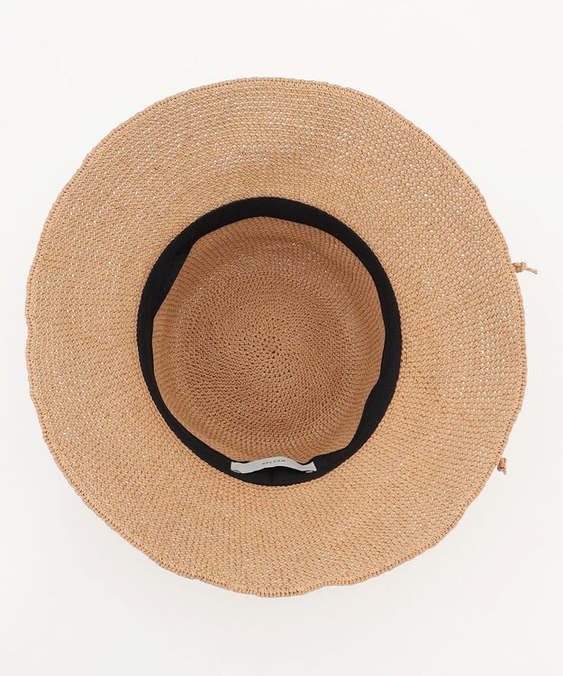 ANY ラフィア風ペーパーハット ブラウン