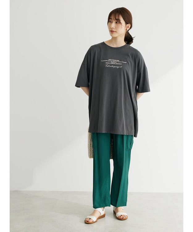 Green Parks バックフォトプリント半袖チュニック Dark Gray