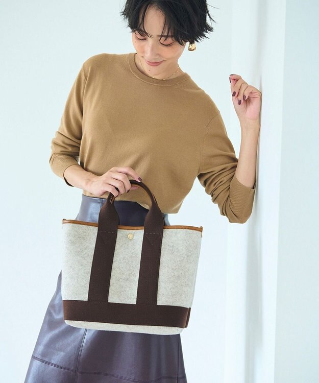 TOPKAPI 【Breath TOPKAPI】イタリアンフェルト ショルダー付 B5 トートバッグ M ベージュ