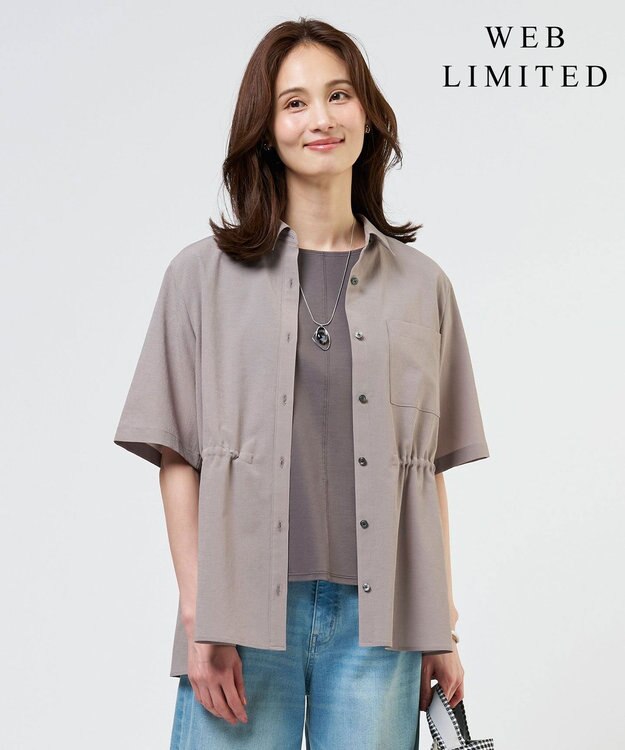 J.PRESS LADIES S 【WEB限定】アキハ BREEZE COOL シャツ ブラウス モカ系