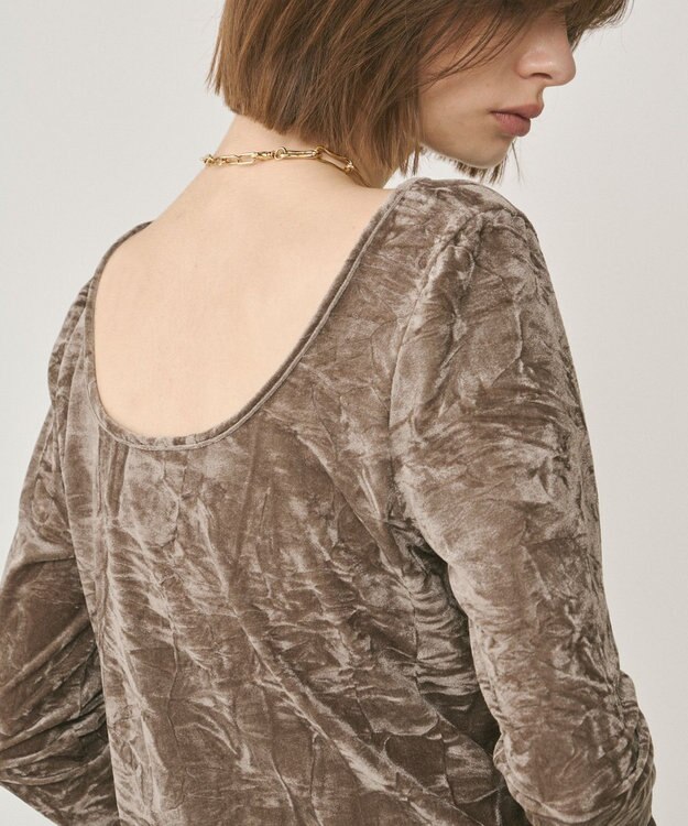 GRACE CONTINENTAL クラッシュベロアカットトップ ブラウン