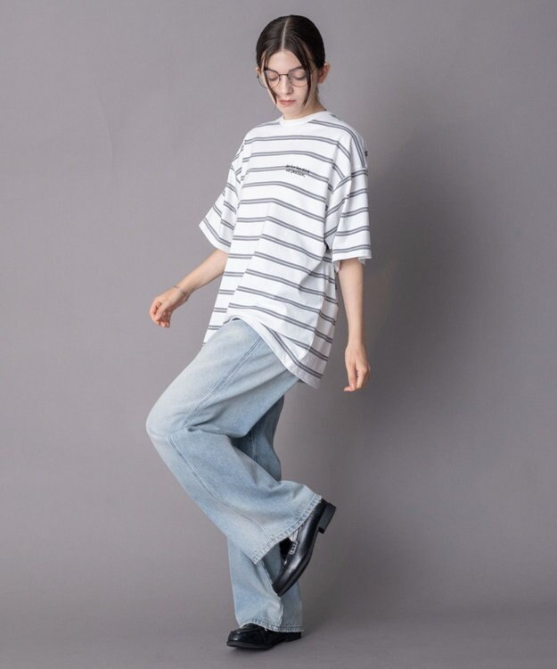 WEGO 【機能T】接触冷感マルチボーダーT（SS） ホワイト