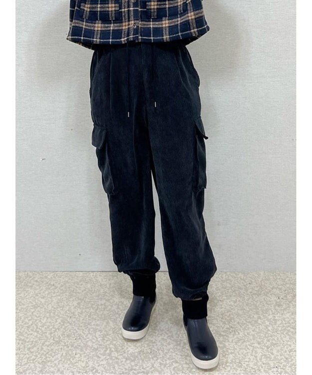 Green Parks ・ＥＬＥＮＣＡＲＥ　ＤＵＥ　コーデュロイカーゴパンツ Black