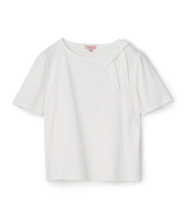 TOCCA 【洗える】AIR TEE リボン Tシャツ アイボリー系