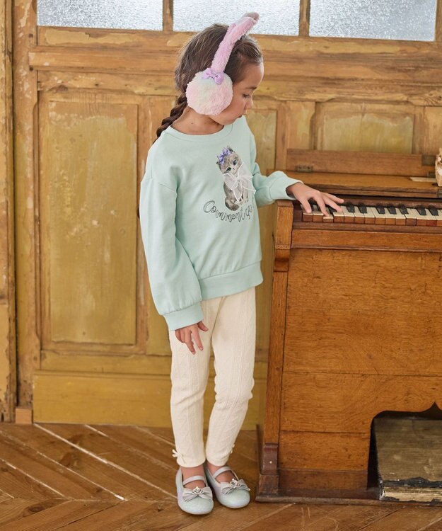 ANY KIDS ケーブル ジャガードレギンス エクリュ