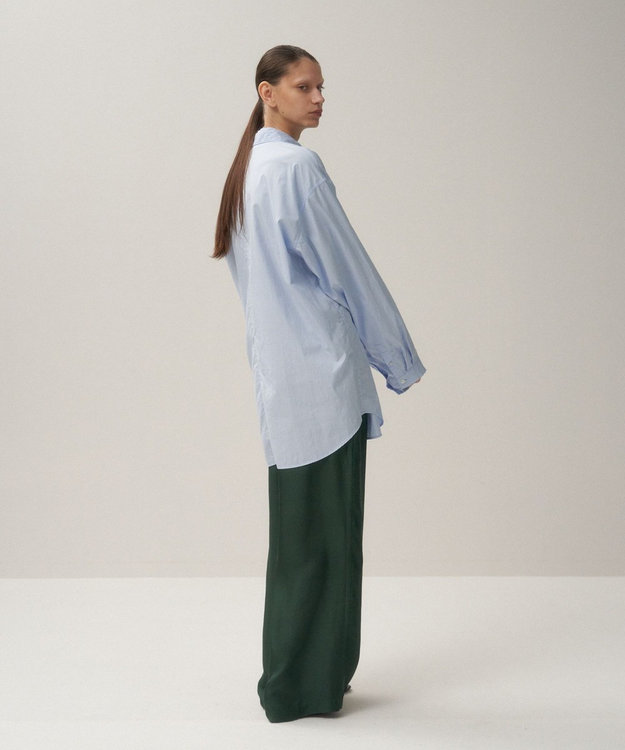 ATON NATURAL DYED SILK TWILL | イージーワイドパンツ GREEN