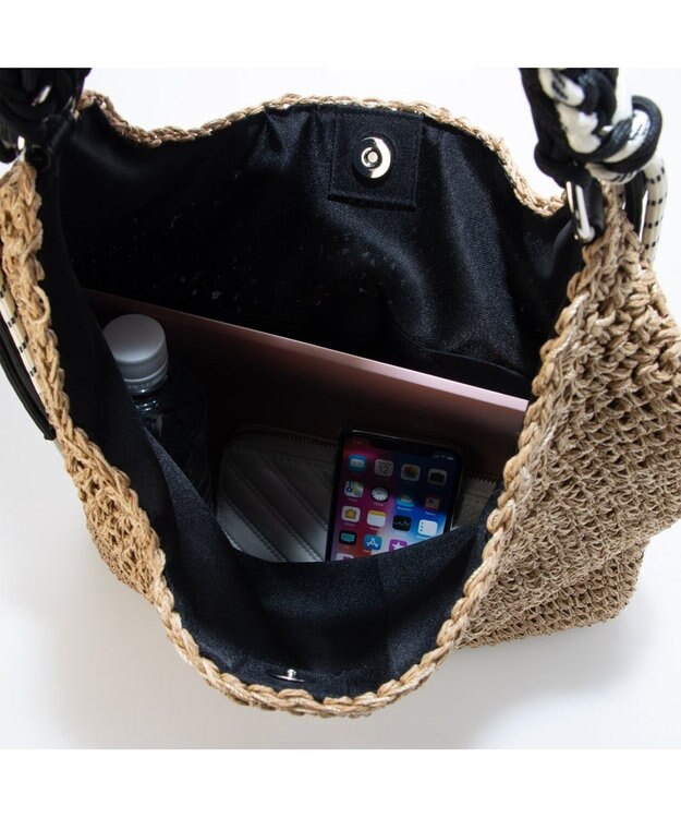 UNBILLION カシュカシュ cachecache / パラコードハンドルクロッシェトート カゴバッグ キャメル