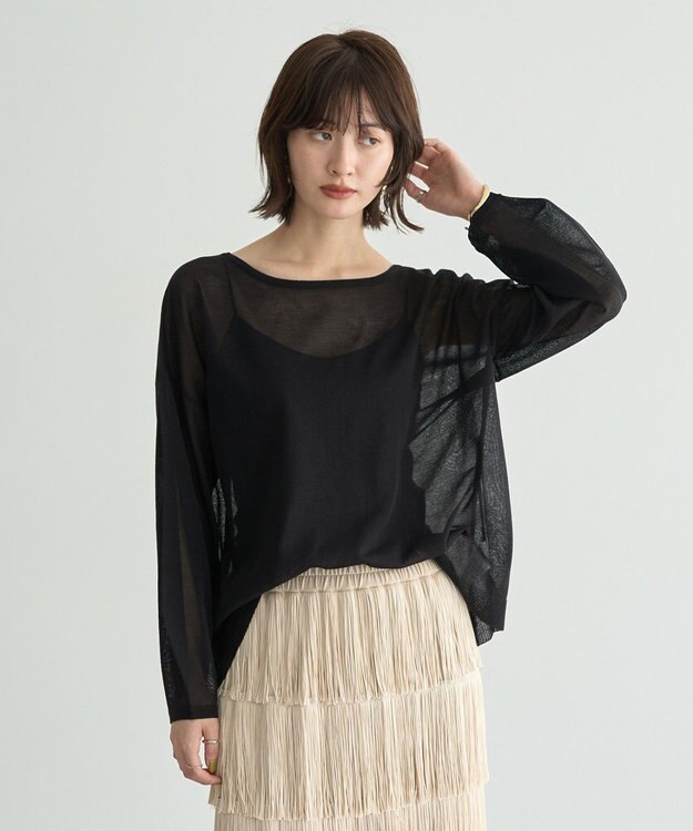 YECCA VECCA シアーニットプルオーバー Black