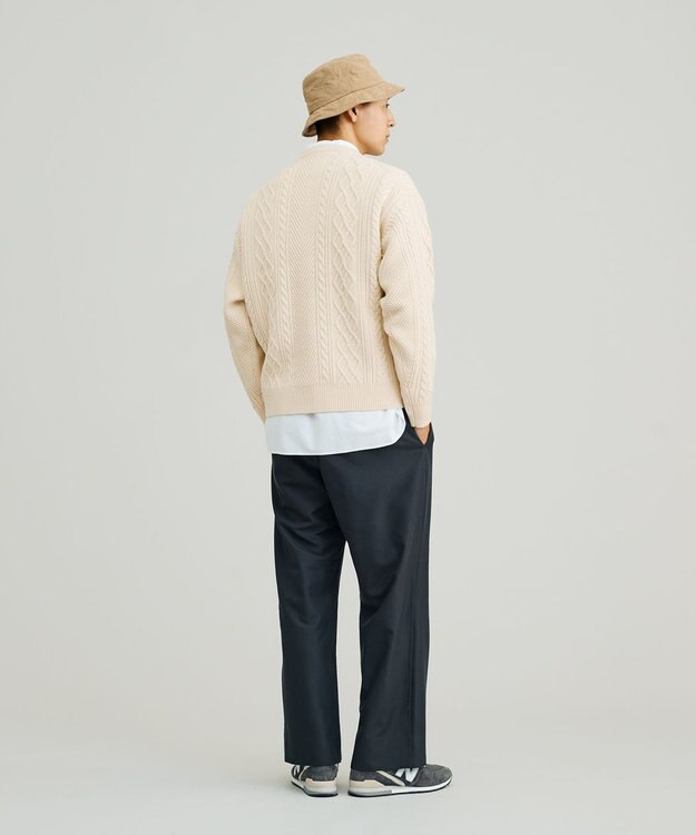 J.PRESS YORK STREET 【UNISEX】アランケーブル クルーニット ホワイト系