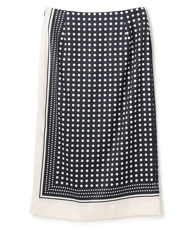 BEIGE， GADE / モノトーンドット柄ラップ風スカート Navy Mix
