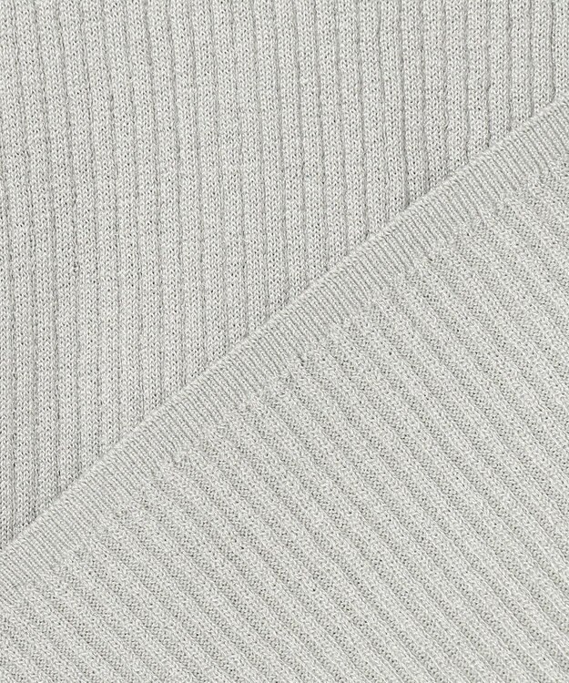 組曲 ラメリブポロ襟 ニット シルバーグレー系