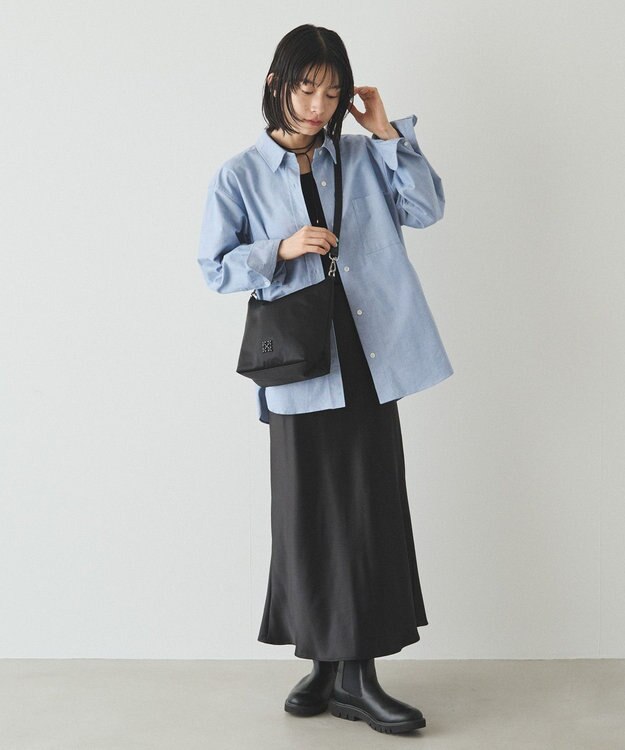 russet シンプルショルダーバッグ【クラウズナイロン】(CE-1467) Black