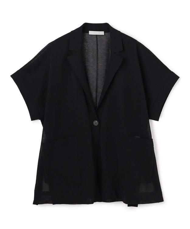 UNFILO シアーフォルムニット ジャケットジレ ブラック