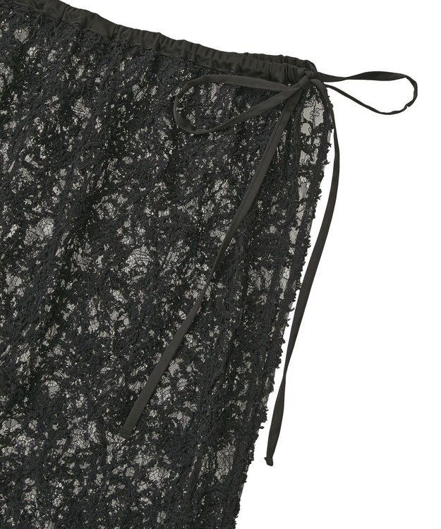 earth music&ecology モールレースラップスカート Black