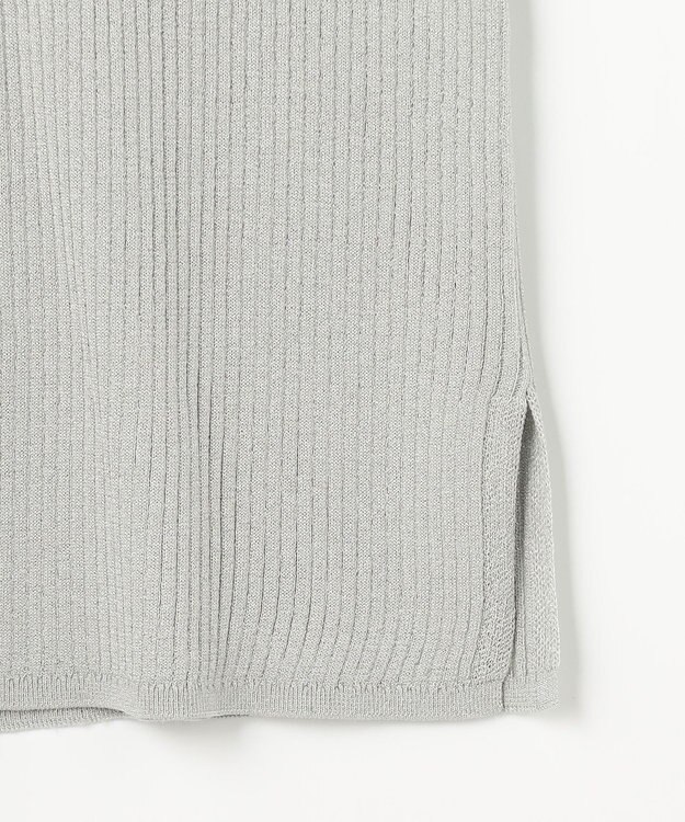 組曲 ラメリブポロ襟 ニット シルバーグレー系