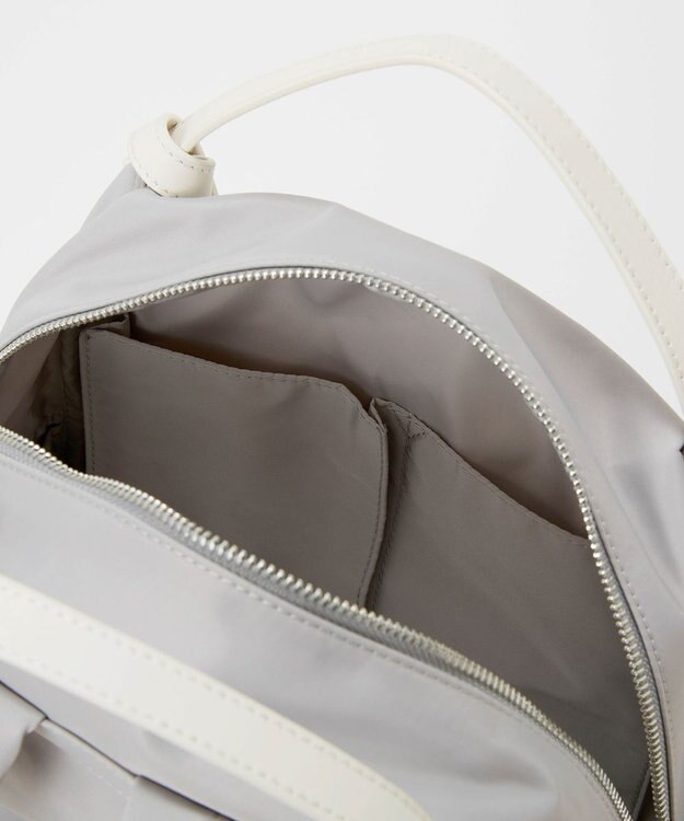 TOPKAPI 【Breath TOPKAPI】【撥水】ツヤ ナイロン レザーハンドル ミニ リュック ライトグレー