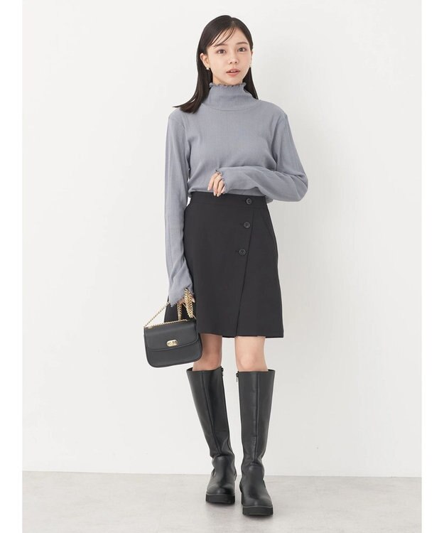 earth music&ecology コットンシアータートルネックプルオーバー Sax