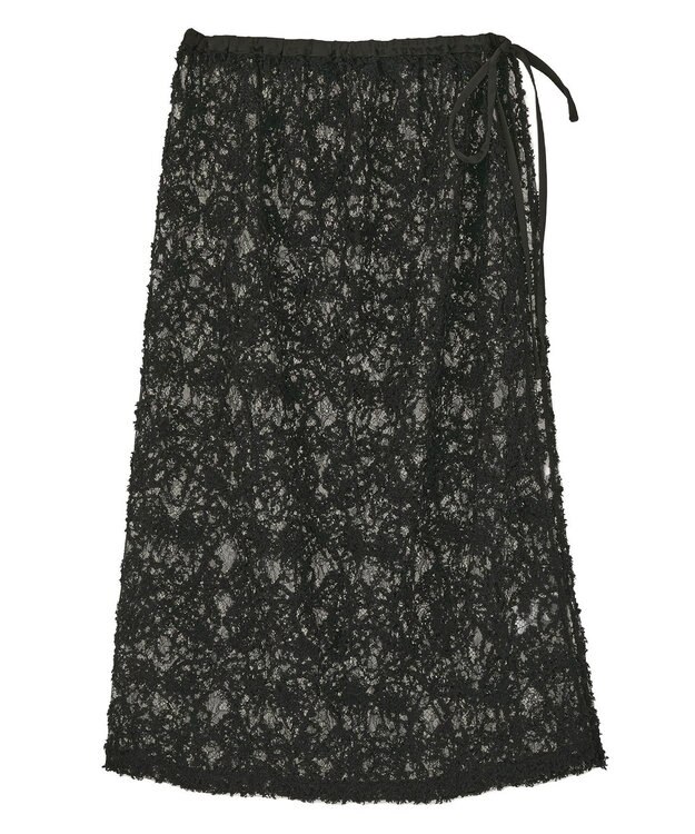earth music&ecology モールレースラップスカート Black