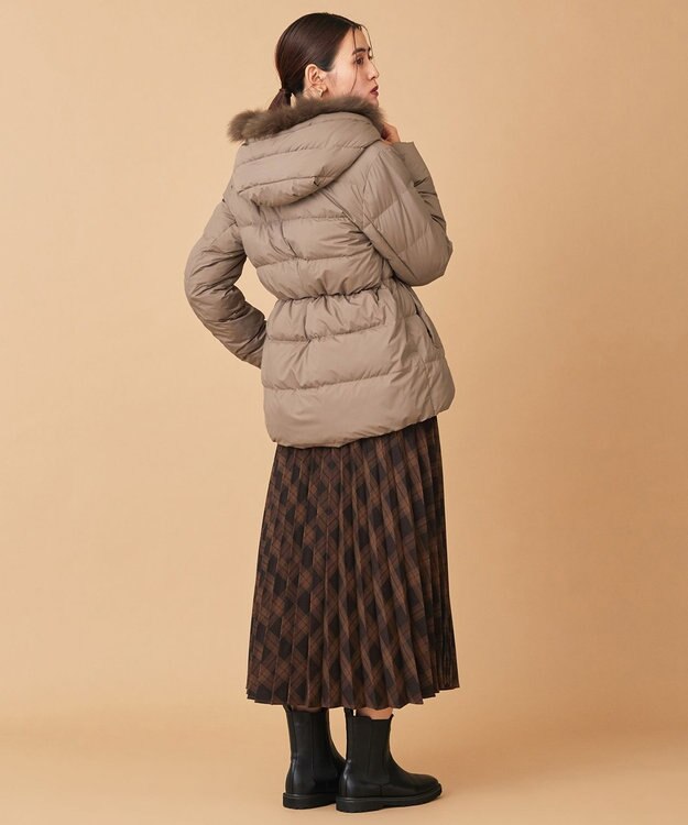 ANY 【洗える】スムースタッチ ショート丈ダウンコート ブラウン系