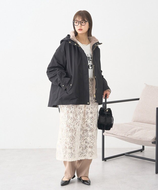 earth music&ecology モールレースラップスカート Ivory